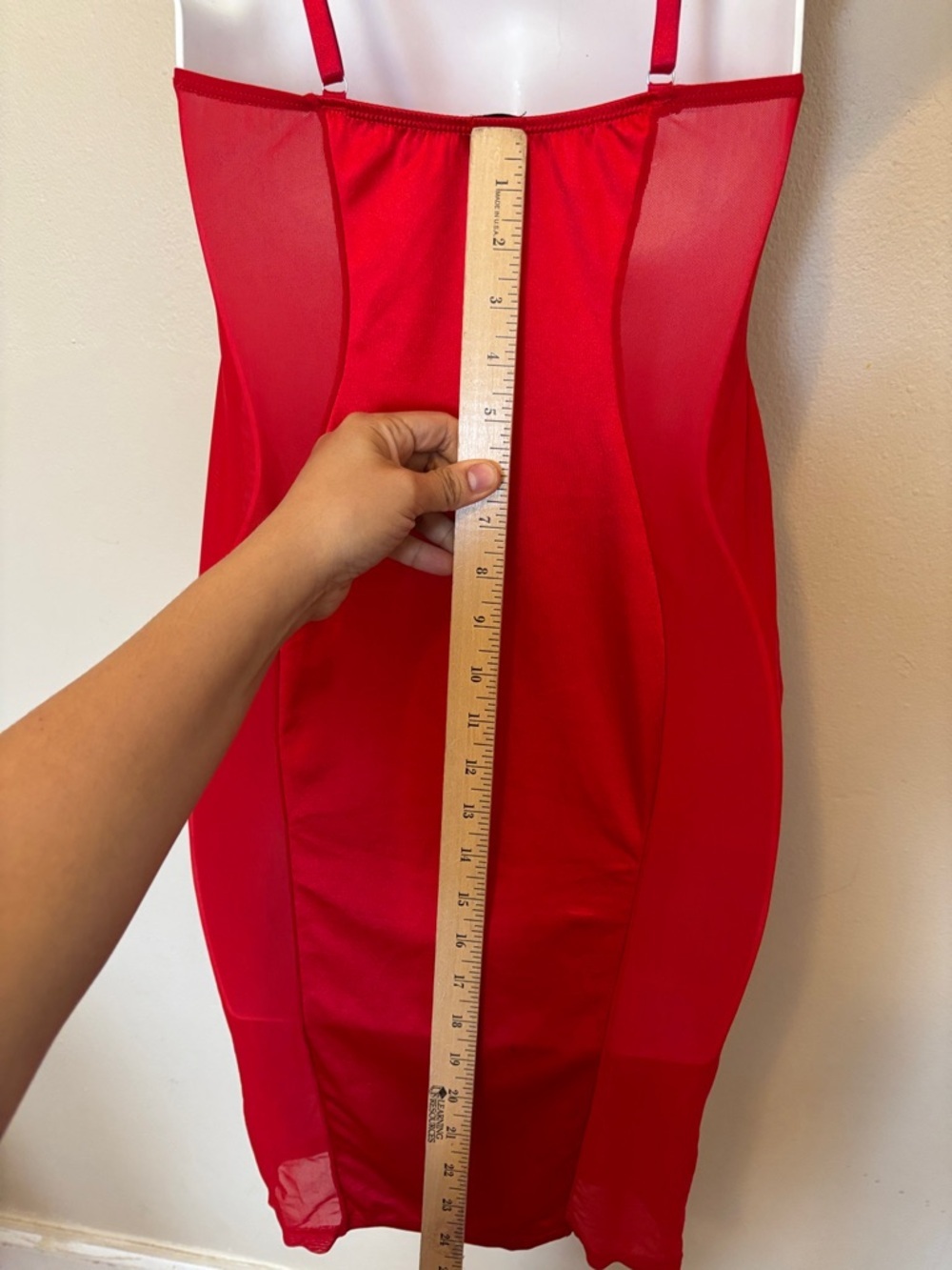 Aria Red Lace Cup Slip with Adjustable Straps - Picture 4 of 4